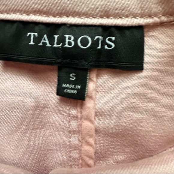 Talbots Blush Pink Utility Jacket Womens Small Military Safari Stretch Coat - Picture 6 of 9